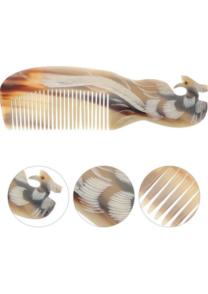 Doğal Kemik Tarak Sığır Boynuzu KT-113 -18 cm Saç Tarağı Hakiki El Yapımı
