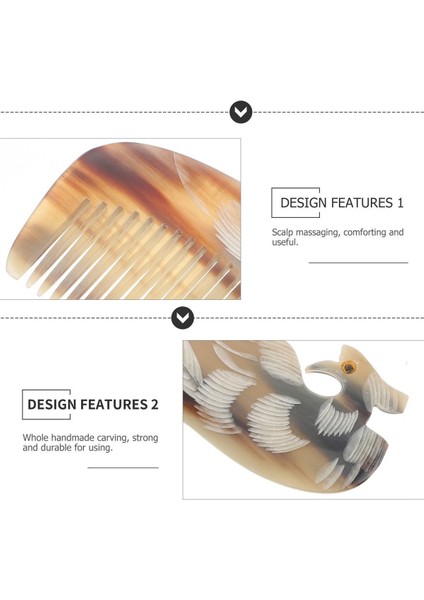 Doğal Kemik Tarak Sığır Boynuzu KT-113 -18 cm Saç Tarağı Hakiki El Yapımı