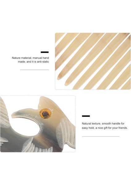 Doğal Kemik Tarak Sığır Boynuzu KT-113 -18 cm Saç Tarağı Hakiki El Yapımı