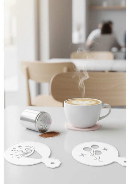 Kahve Şablonu, Kahve Süsleme Seti, Tatlı Süsleme Seti, 4'lü Set fırsatları