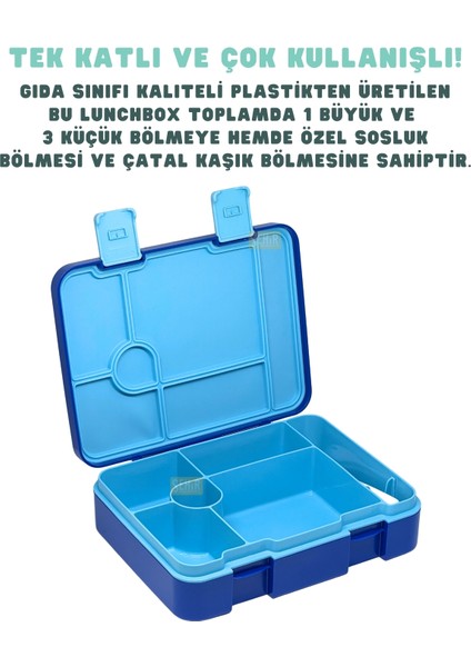 Bento 1300ML Lunchbox Yeni Koleksiyon Tek Katlı 4 Bölmeli Abs Plastik Çocuk Sefer Tası Yemek Kutusu indirimleri