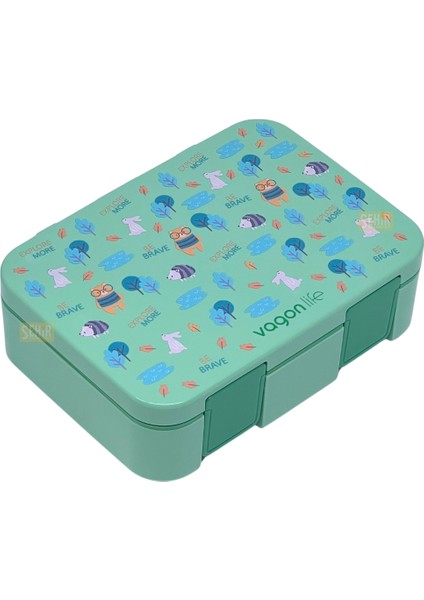 Bento 700ML Lunchbox Yeni Koleksiyon Tek Katlı 3 Bölmeli Abs Plastik Çocuk Sefer Tası Yemek Kutusu