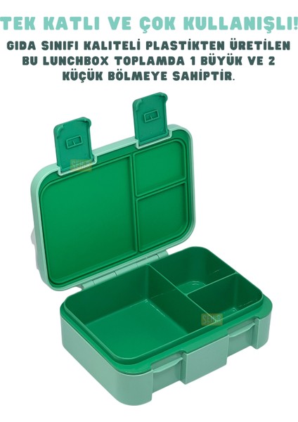 Bento 700ML Lunchbox Yeni Koleksiyon Tek Katlı 3 Bölmeli Abs Plastik Çocuk Sefer Tası Yemek Kutusu fırsatları