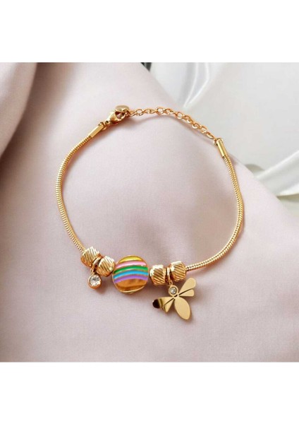 Charmlı Çelik Bileklik