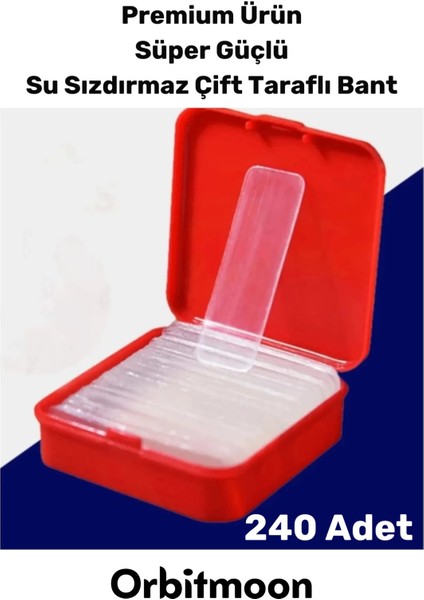 Premium Süper Güçlü Kolay Çıkarılabilir Yapışkan Çok Amaçlı 240 Parça Çift Taraflı Şeffaf Bant