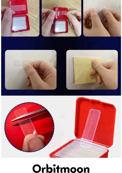 Premium Süper Güçlü Kolay Çıkarılabilir Yapışkan Çok Amaçlı 240 Parça Çift Taraflı Şeffaf Bant indirimleri