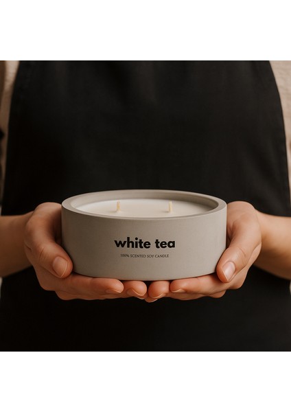 Dekoratif El Yapımı Yatay Mum : Çift Fitilli : Kokulu Soya Mum : White Tea fiyatları