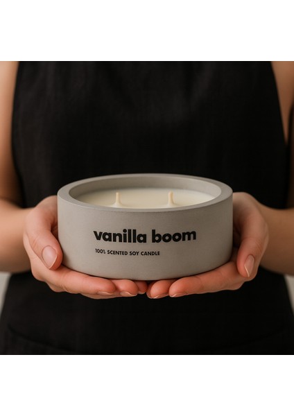 Dekoratif El Yapımı Yatay Mum : Çift Fitilli : Kokulu Soya Mum : Vanilla Boom fiyatları