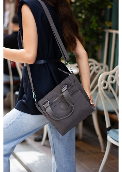 Çok Cepli Kadın Omuz Çantası Orta Boy Günlük HV4014 Koyu Gri fiyatları