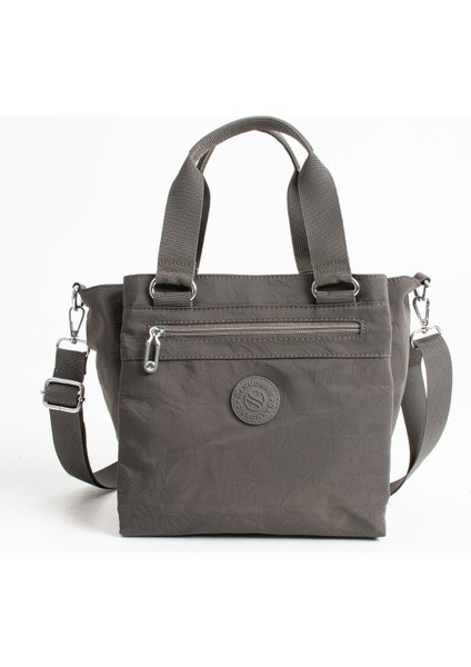 Çok Cepli Kadın Omuz Çantası Orta Boy Günlük HV4014 Koyu Gri indirimleri