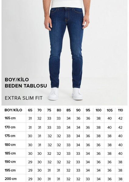 Erkek Petrol Mavisi Ekstra Slim Fit Dar Kesim Pamuklu Esnek Rıss Jean Kot Denim Pantolon modelleri