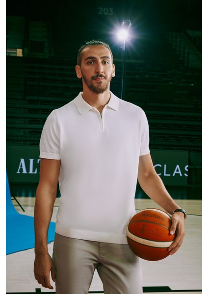 %100 Pamuk Standart Fit Normal Kesim Polo Yaka Triko Tişört