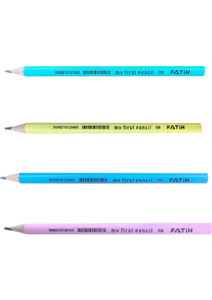 Kurşun Kalem Jumbo Üçgen Başlangıç Kalemi 4'lü Set Pembe, Sarı, Yeşil, Mavi