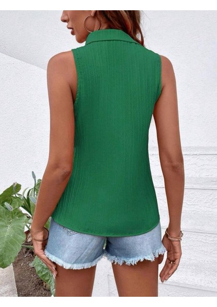 Kadın Sıfır Kol Pamela Kumaş Gömlek fiyatları