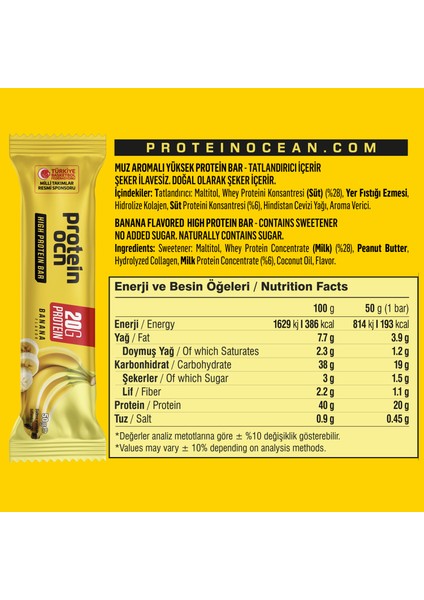 Protein Bar - Banana Dream Aromalı - 50 gr x 8 Adet fiyatları