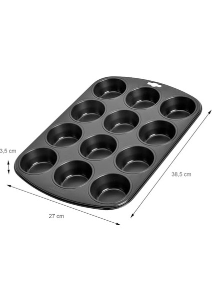 Home 12 Li Muffin ve Cupcake Fırın Tepsisi - Yapışmaz Metal Kek Kalıbı, 12 Gözlü Muffin Kabı, Cup Cake Pişirme Tepsisi, Fırın Uyumlu Kek Kalıbı modelleri