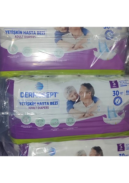 Yetişkin Bel Bantlı Hasta Bezi (S) Small | 120 Adet (30'lu 4 Paket)