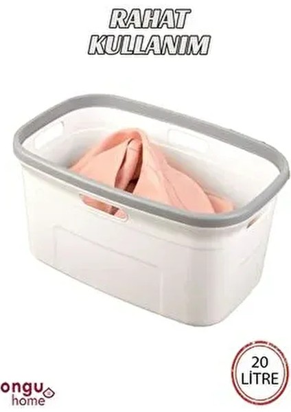 Çamaşır Sepeti Selesi ( Gri-Beyaz )