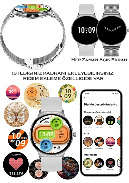 Infinix Zero 40 Uyumlu Su Geçirmez Akıllı Saat Metal Kordon Amoled Ekran 1.43 Inç indirimleri