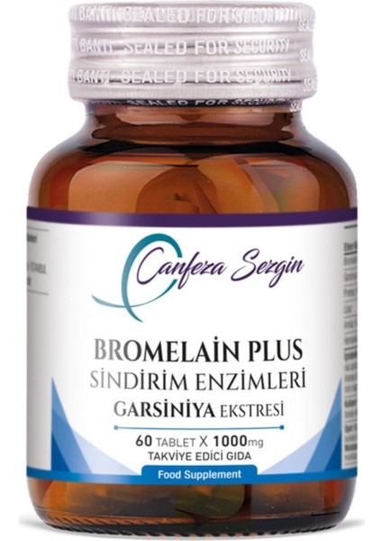 Bromelain Plus Sindirim Enzimleri Garsiniya Ekstresi 60 Tablet 1000 mg Takviye fırsatları