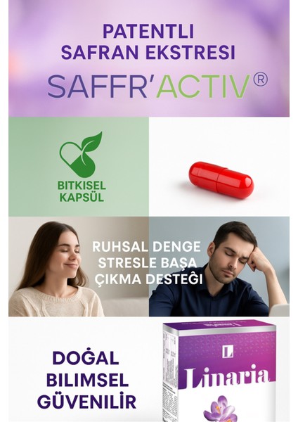 Gıda Takviyesi 30 Kapsül Safran Passiflora Melisa Valerian B6 Vitaminli Türkiye Üretimi