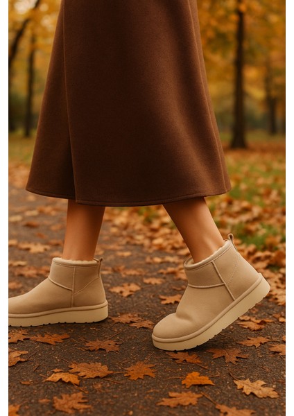 Kalın Tabanlı Içi Kürklü Kadın Bot