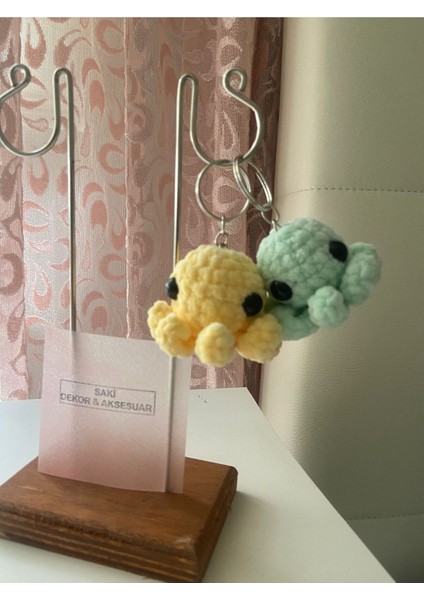 2'li Pofuduk Ahtapot Figürlü Amigurumi Anahtarlık Seti fiyatları