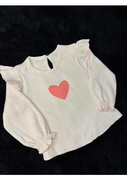 Kız Bebek Kalp Desenli 2 Li Mevsimlik Alt Üst Ribana Takım fırsatları