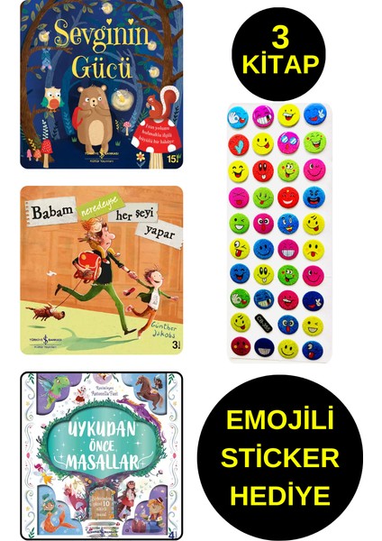 Emojili Sticker Hediye - Okul Öncesi Resimli Kitaplar - Sevginin Gücü - Babam - Uykudan Önce ...