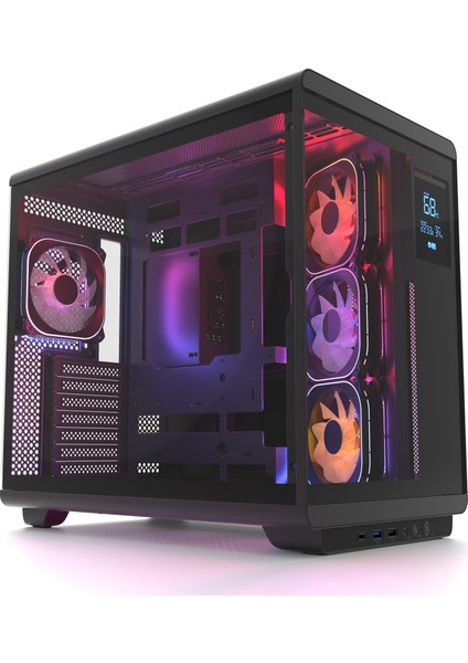 HC710 850W 80+ Bronze Argb Akvaryum Atx Mid Tower Siyah Gaming Kasa