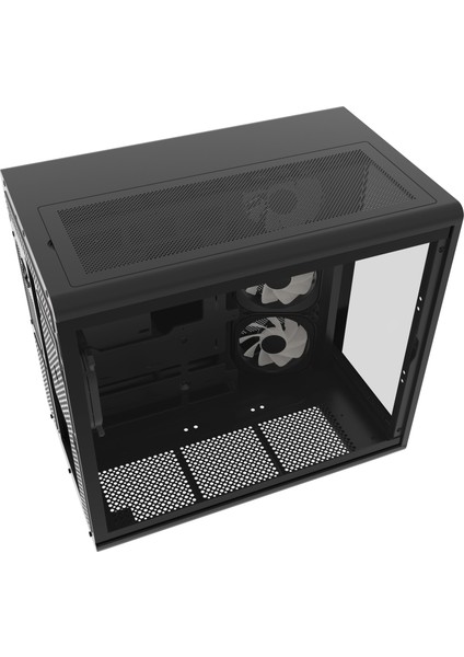 HC710 850W 80+ Bronze Argb Akvaryum Atx Mid Tower Siyah Gaming Kasa