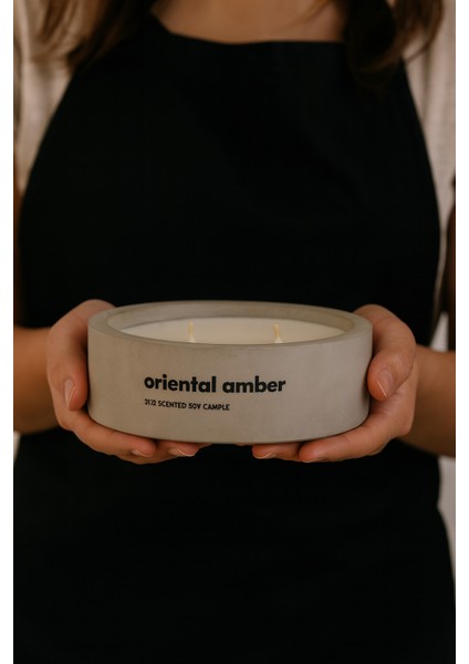 Dekoratif El Yapımı Yatay Mum : Çift Fitilli : Kokulu Soya Mum : Oriental Amber fiyatları