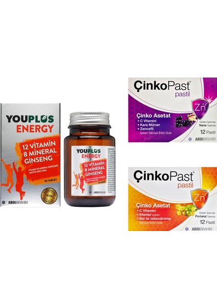 Energy Vitamin ve Mineral Kompleksi 30 Tablet (Pastil Hediyeli)