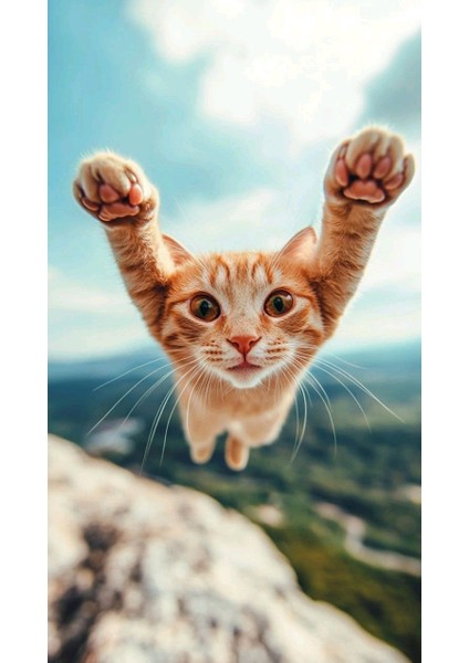 Uçan Kedi V1 Ev Duvar Salon Güzellik Salonu Ofis Dükkan Dekarasyon Kanvas Tablo fiyatları