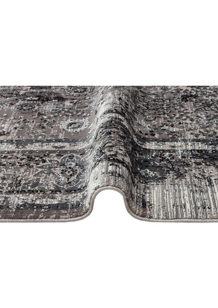 Fresco Xw Fs 29 Gri Siyah - Işıltılı Dokuma Bambu Viskon Salon Halısı