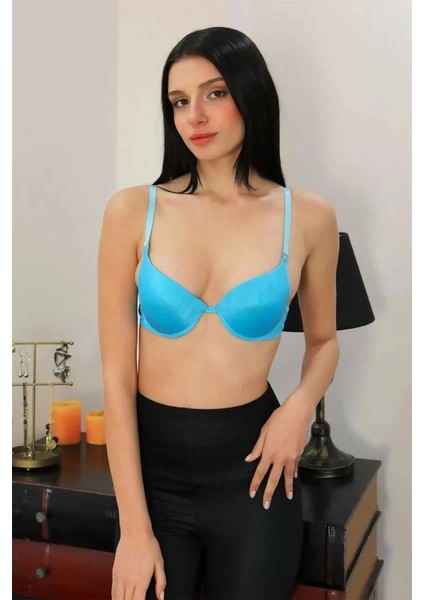 Kadın Destekli Balenli Sütyen Turkuaz