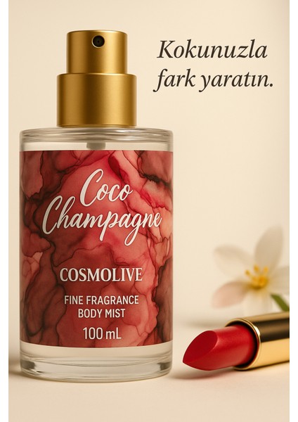 Body Mist Vücut Spreyi - Nemlendirici Parfüm 100 Ml. Coco Champagne