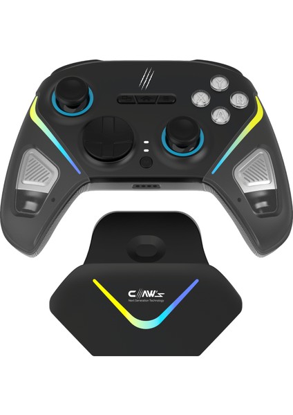 Tactical Combat 2.4 Ghz/bt Çift Kablosuz Mod - Rgb Şarj Standı - Mikro Switch - Harici Makro Tuşu - Hall 3D - Titreşimli - Turbo Modu - 18 Tuşlu Gamepad