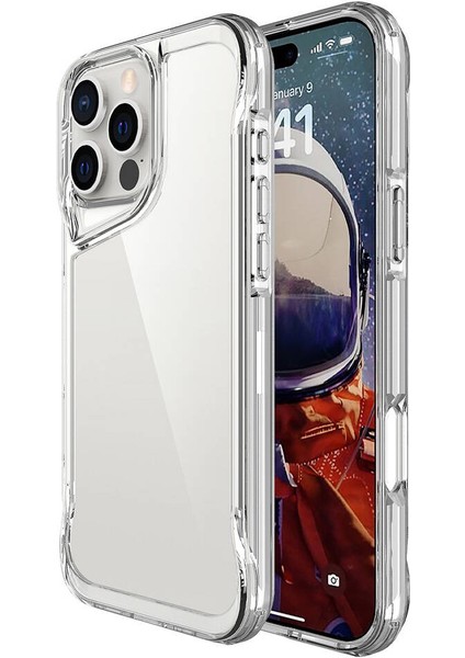 iPhone 16 Pro Kılıf Tam Koruma Sağlayan ve Ultra Sert Yapılı Draco Premium Şeffaf Silikon Kapak