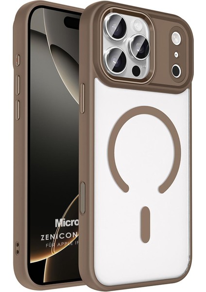 Apple iPhone 17 Pro Max Kılıf Zenicon Magsafe Kahverengi