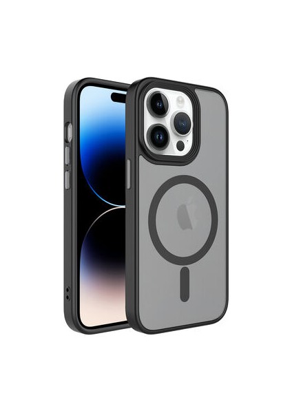 iPhone 13 Pro Kılıf Magsafe Özellikli ve Şerit Renkli Şık Velure Premium Sert Tpu Silikon Kapak