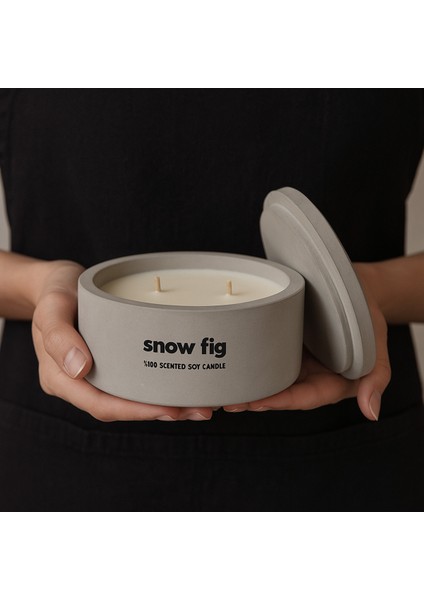 Dekoratif El Yapımı Yatay Mum : Çift Fitilli : Kokulu Soya Mum : Snow Fig fiyatları