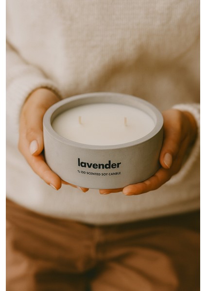 Dekoratif El Yapımı Yatay Mum : Çift Fitilli : Kokulu Soya Mum : Lavender fiyatları