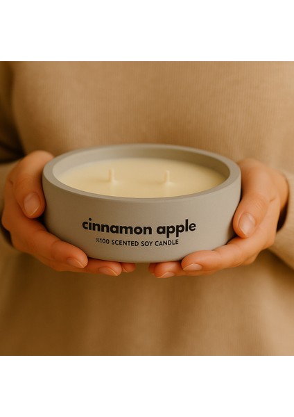 Dekoratif El Yapımı Yatay Mum : Çift Fitilli : Kokulu Soya Mum : Cinnamon Apple fiyatları