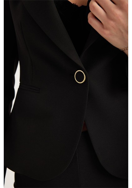 Tek Düğme 2 Fleto Cep Katlı Yaka Ceket fırsatları