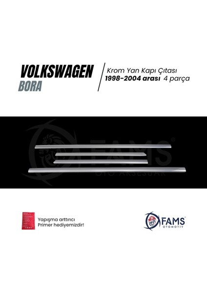 VW Bora Krom Yan Kapı Çıtası 4 Kapı 1998-2005 Paslanmaz Çelik fiyatları