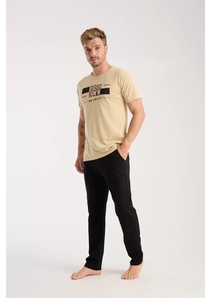 Erkek Ten Rengi Kısa Kol Pijama Takımı modelleri