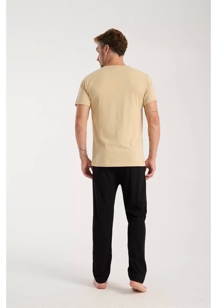 Erkek Ten Rengi Kısa Kol Pijama Takımı indirimleri