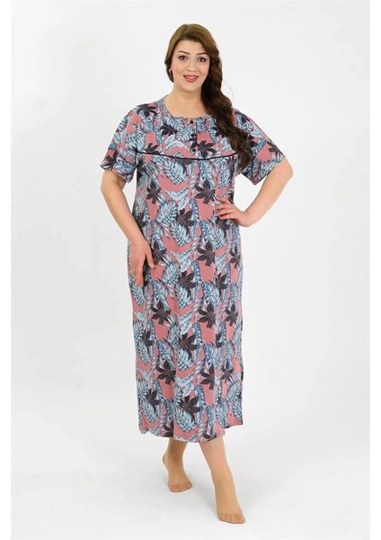 Kadın Büyük Beden Kısa Kol Somon Anne Gecelik fırsatları