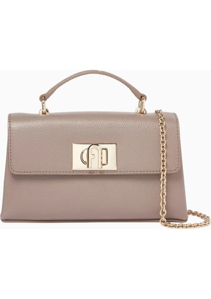 1927 Mini Deri Crossbody Bag, Şık Zincir Askılı ve Top Handle Çanta